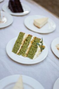 Cake made with matcha